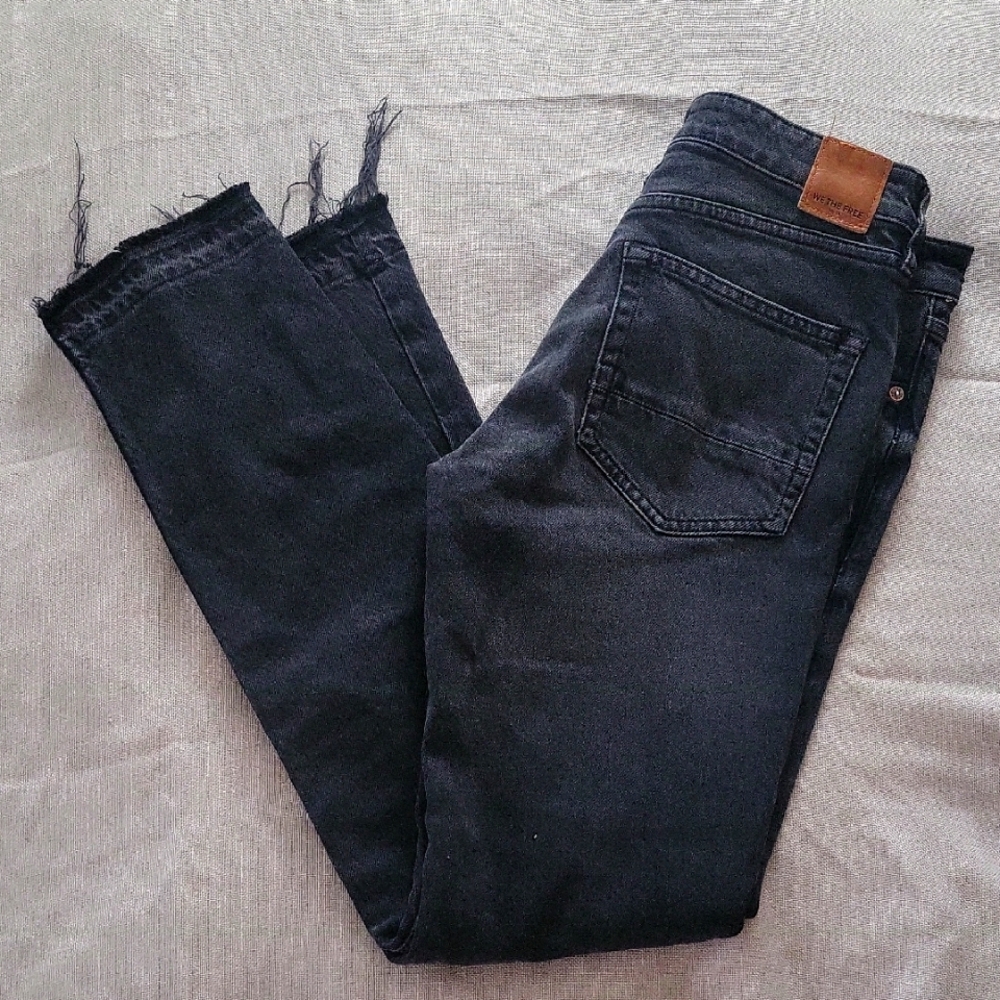 Free People We The Free Black Destressed Jeans
